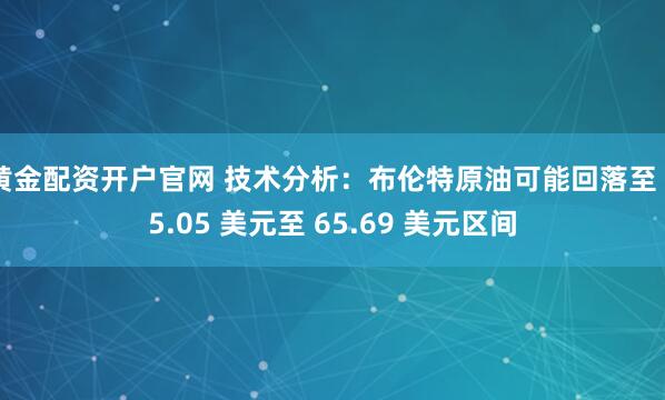黄金配资开户官网 技术分析：布伦特原油可能回落至 65.05 美元至 65.69 美元区间